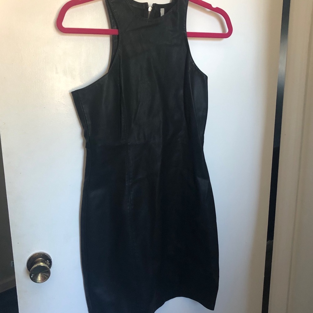 Black Faux Leather Dress